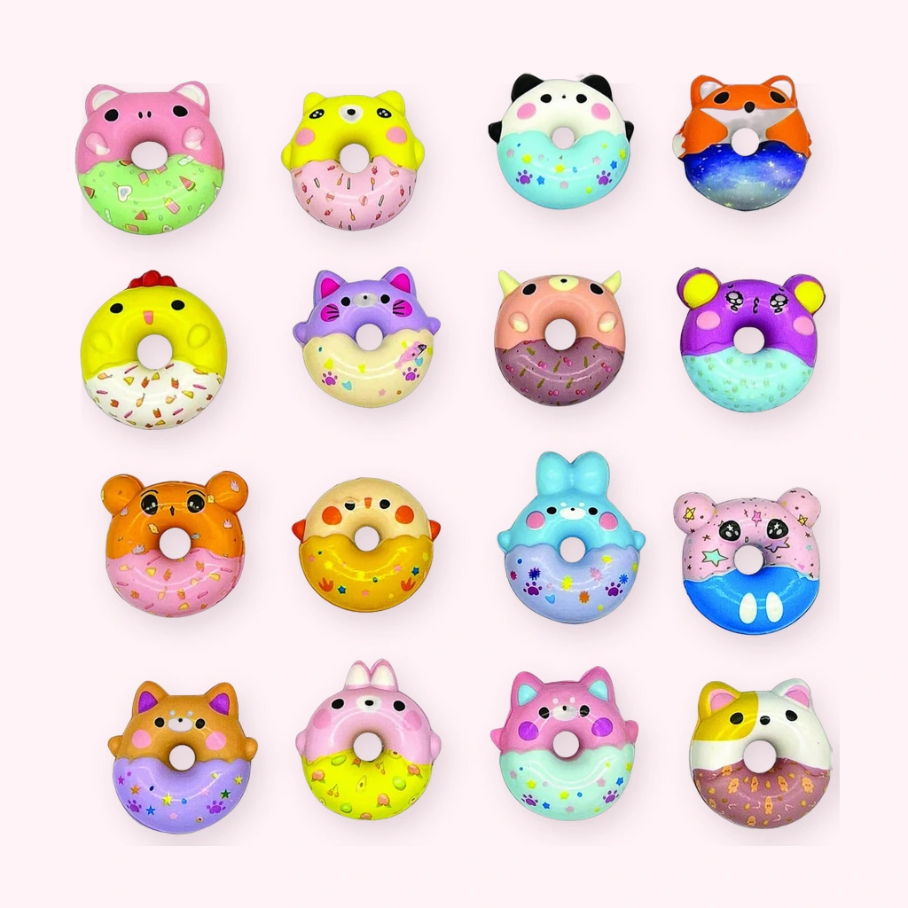 Slow Rising Donut Squishy Critters, Big Bag of 32
