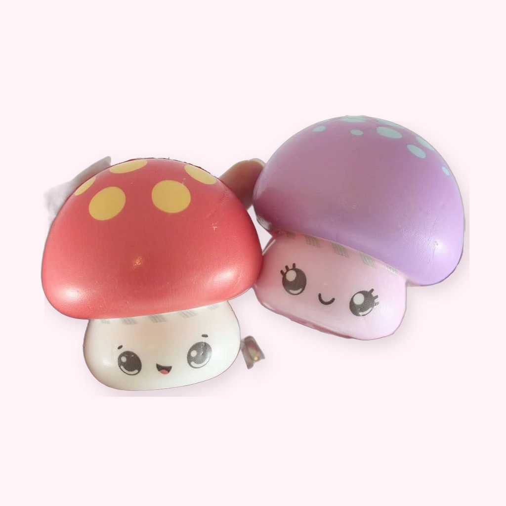 Slow Rising Mushroom Squishy 2-Pack Memory Foam Squeeze Toys
