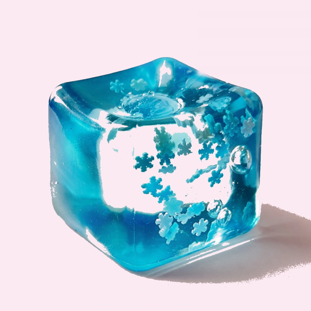 Snow Globe Ice Cube Squishy - Snowflake Slow Rising Stress Ball