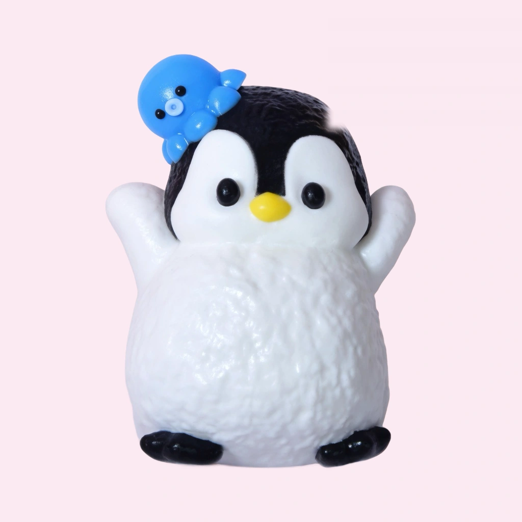 Soft Penguin Squishy Squeeze Toy with Octopus Pal