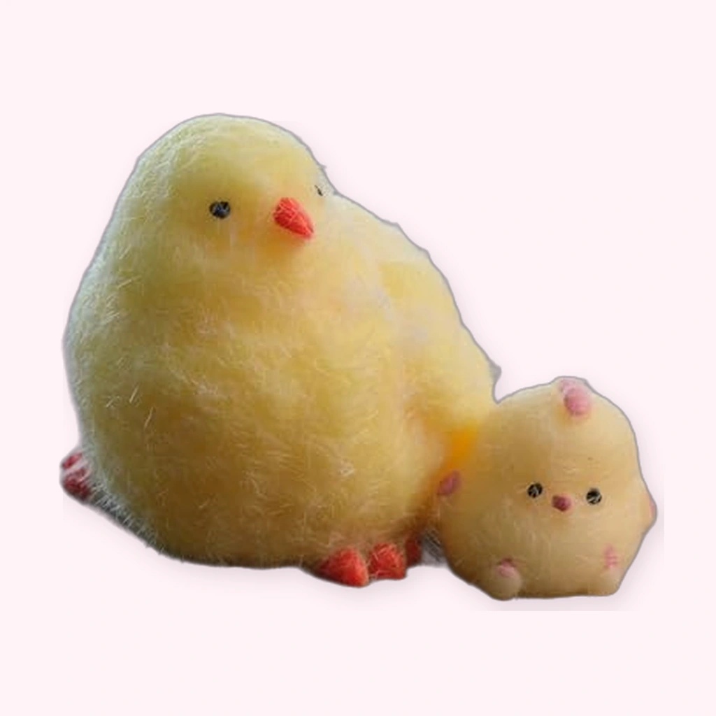 Soft taba yellow chick squishy stress relief toy