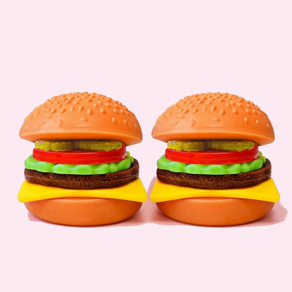 Squeezy Hamburger Squishy 2-Pack, Make-Your-Own Patty Fun Set