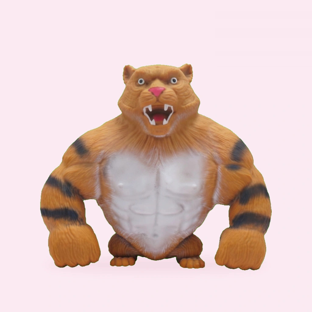 Stretchy tiger squishy squeeze toy standing upright