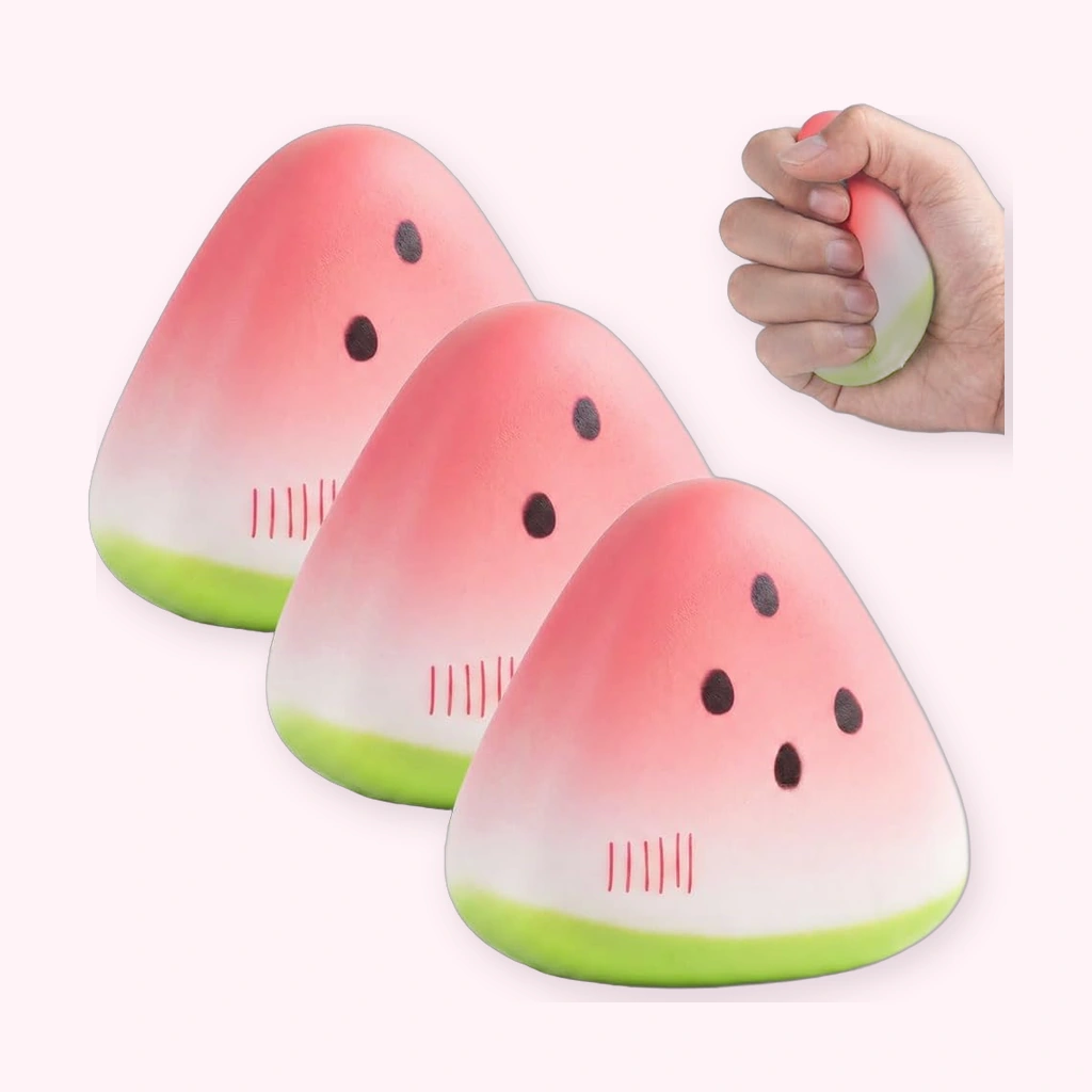Stretchy Watermelon Squishy Trio Soft Slow Rising Fidget Toy
