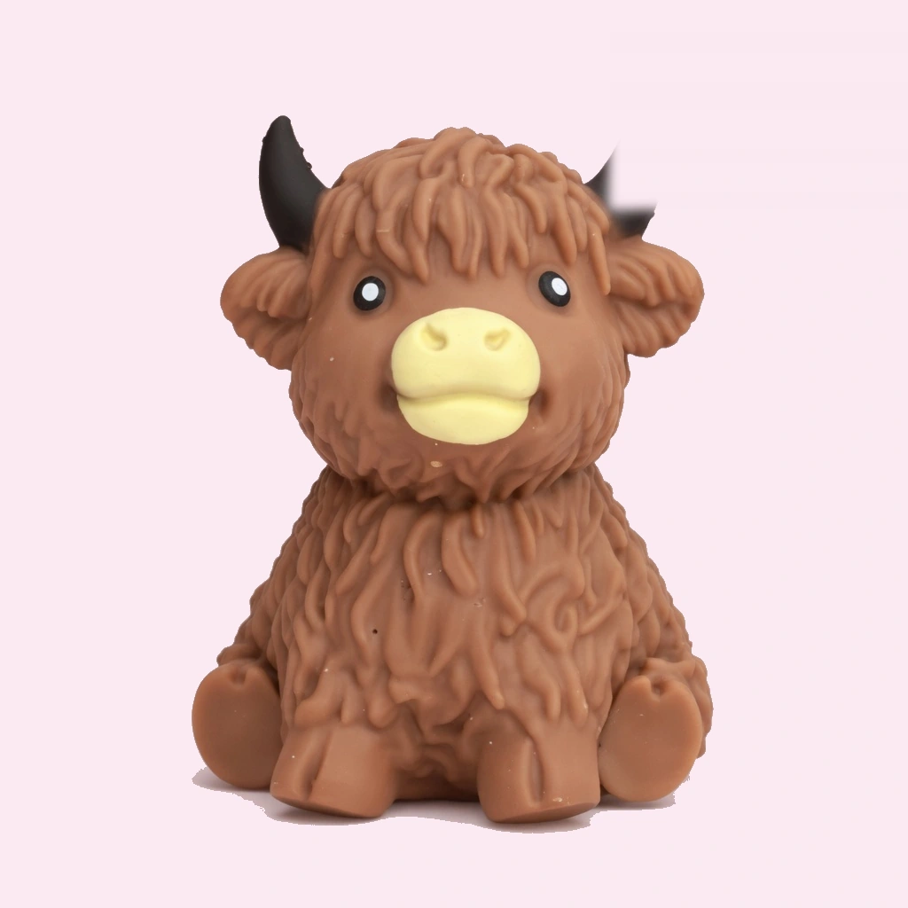 Tan highland cow squishy soft squeeze fidget toy