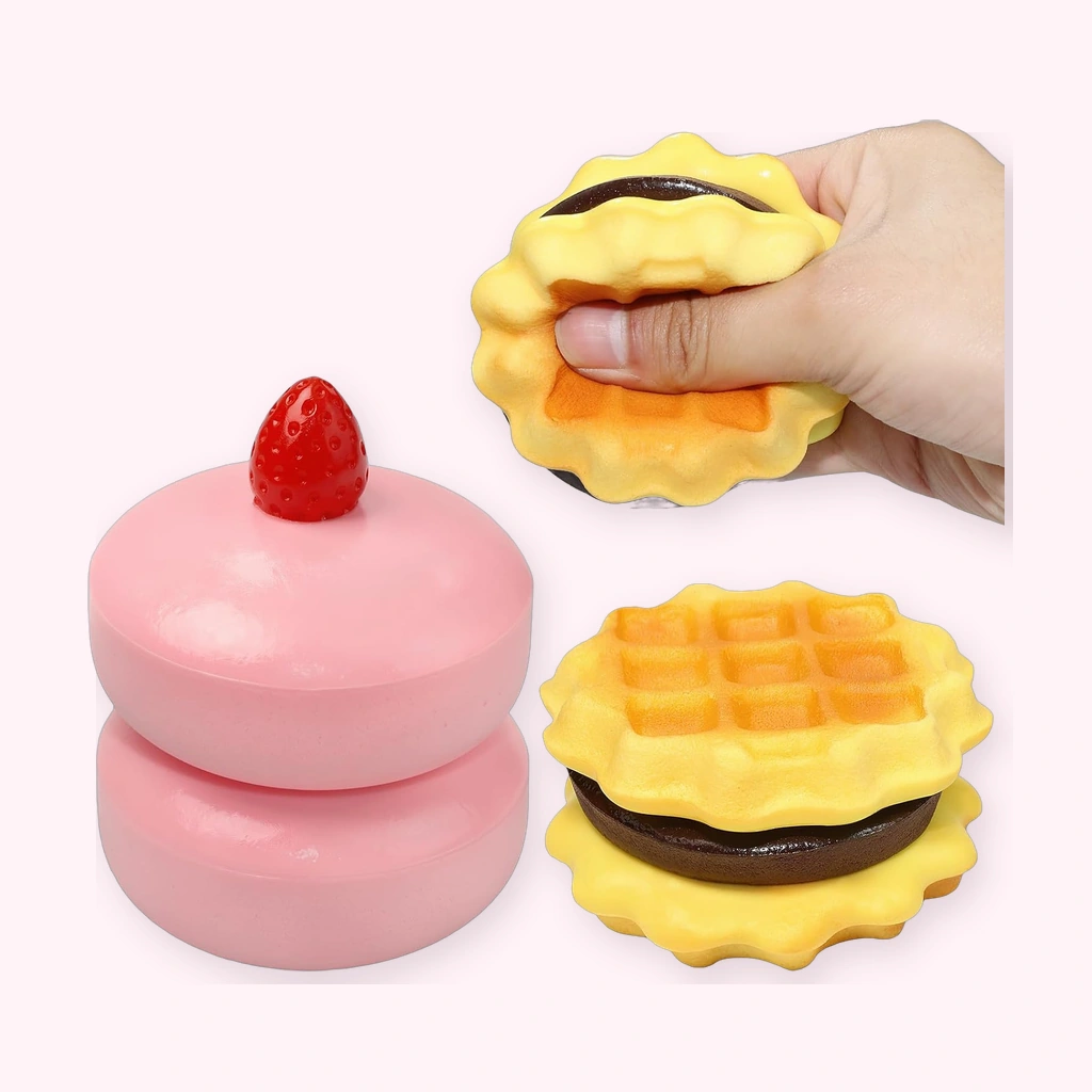 Waffle Cake Squishy Soft Squeeze Stress Relief Duo
