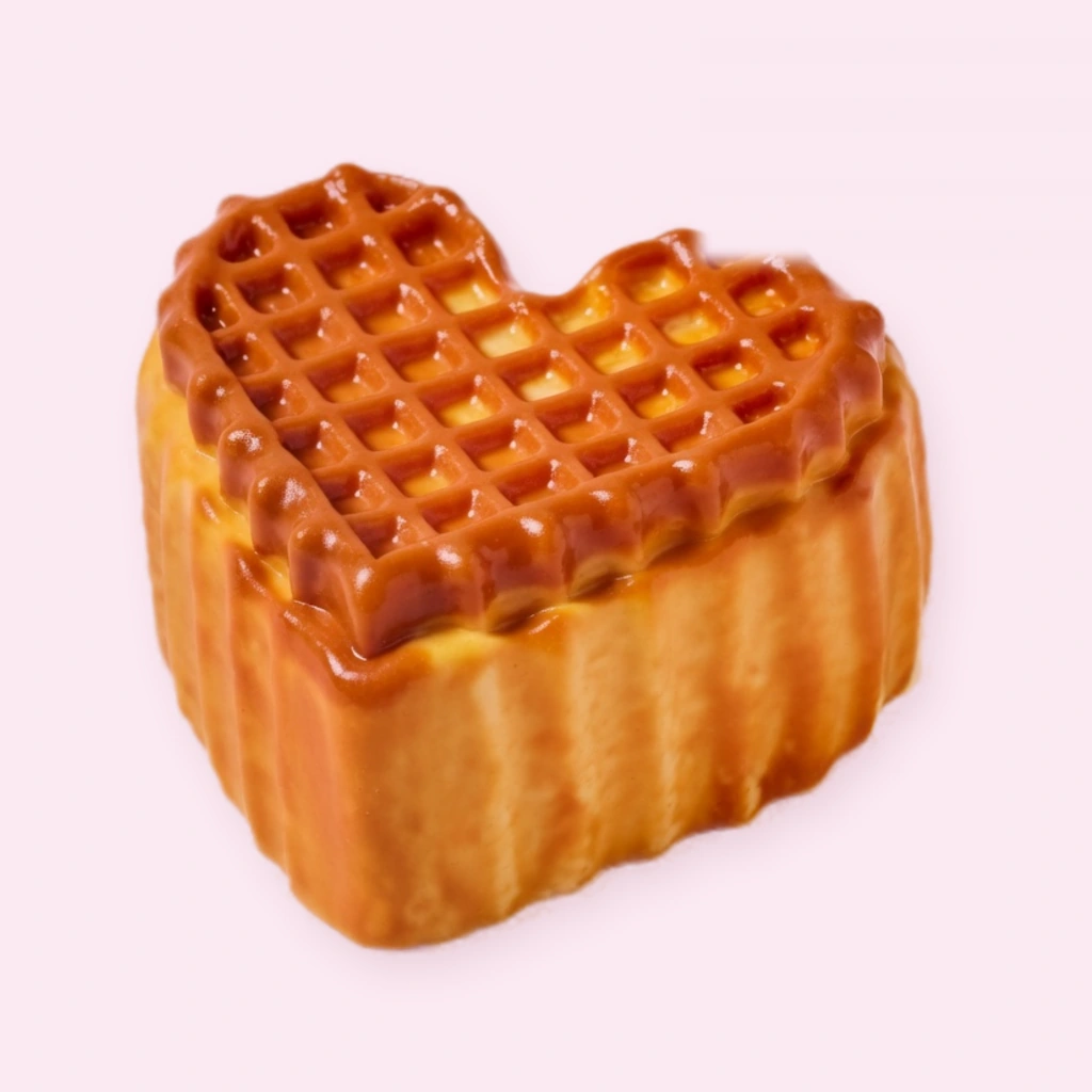 Waffle Heart สกุชชี่ ของเล่น Sticky Food Squeeze Fidget