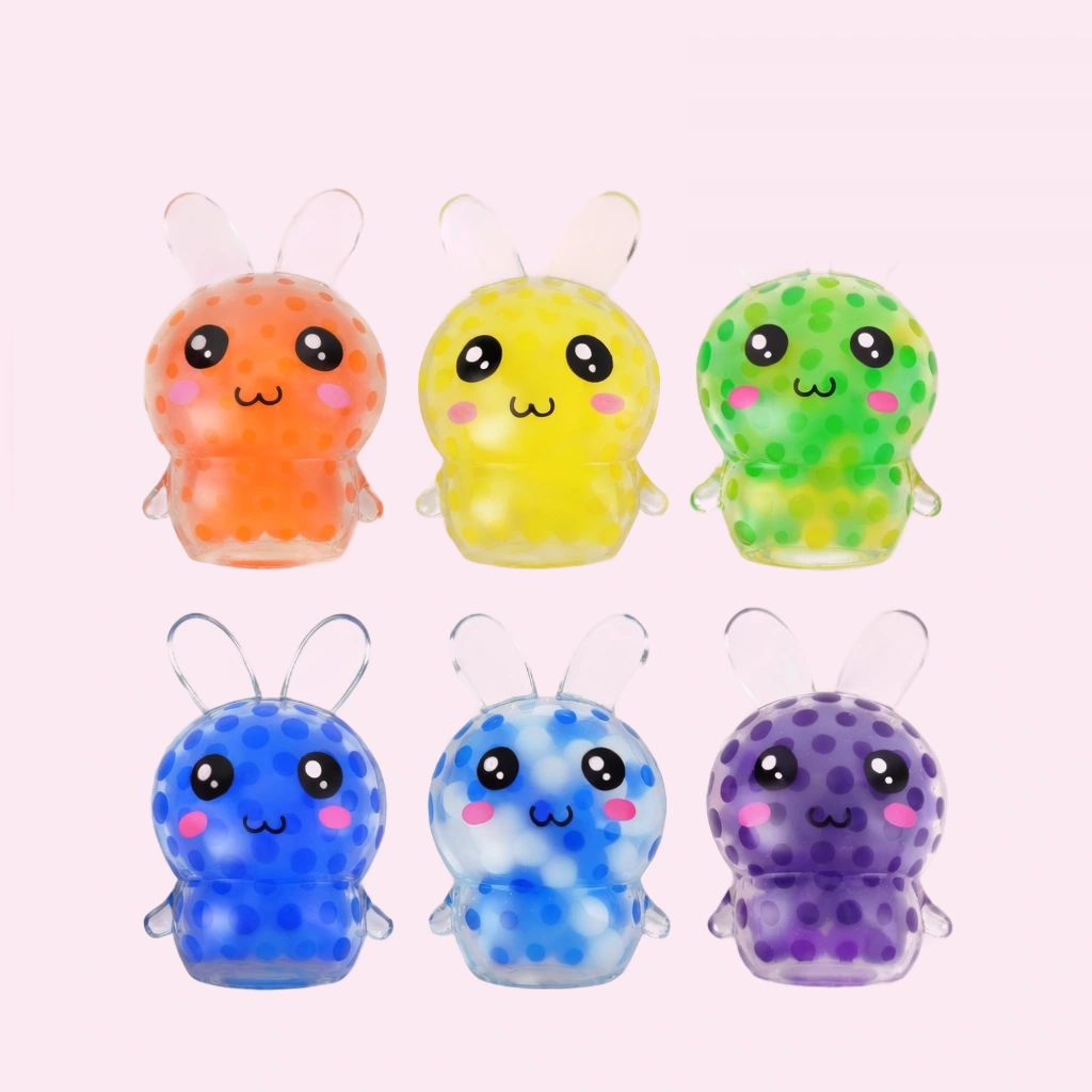 Water Bead Bunny Squishy 6 Pack Kawaii Jelly Squeeze Toy