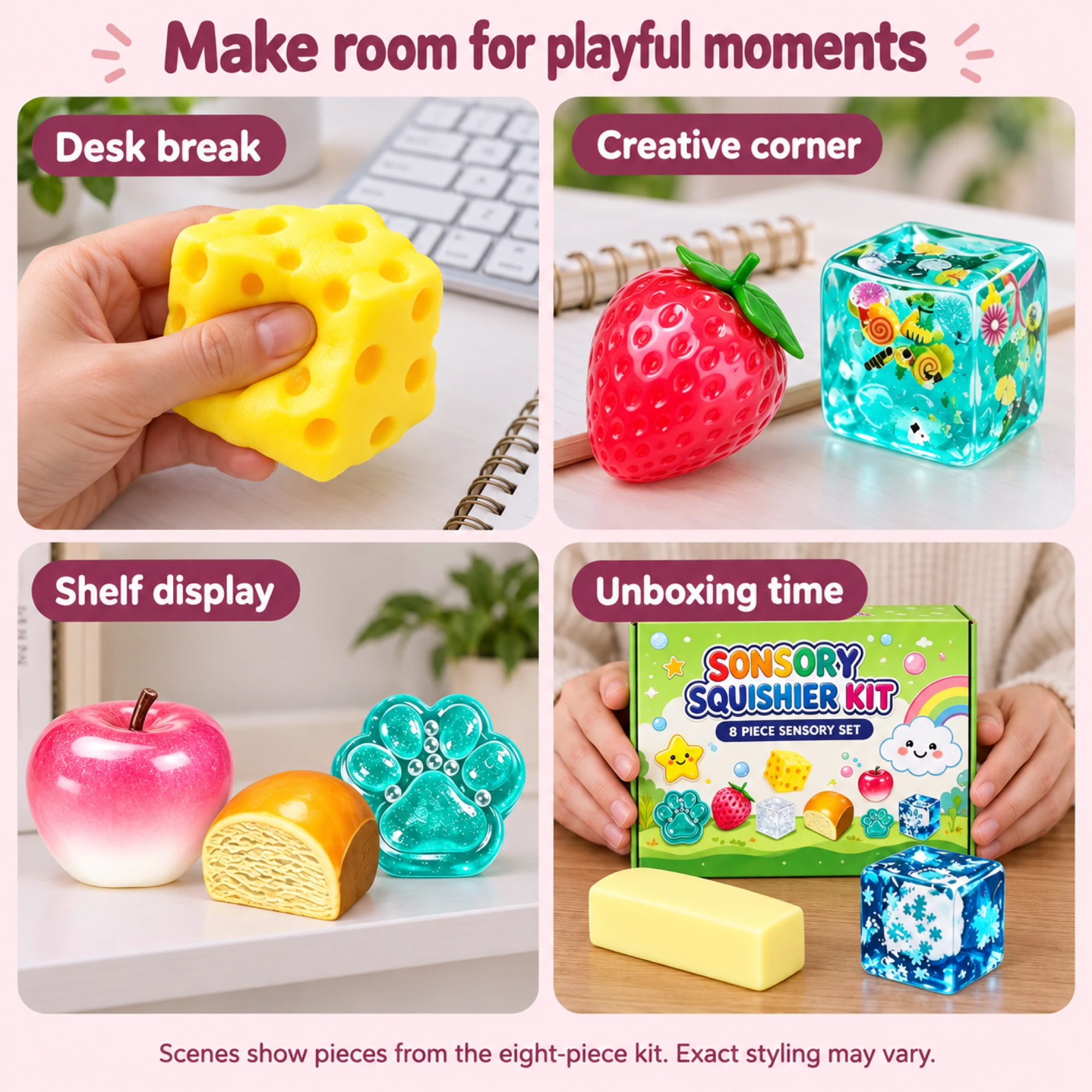 Green Sensory Squishier Kit – 8-Piece Mystery Set｜低反発