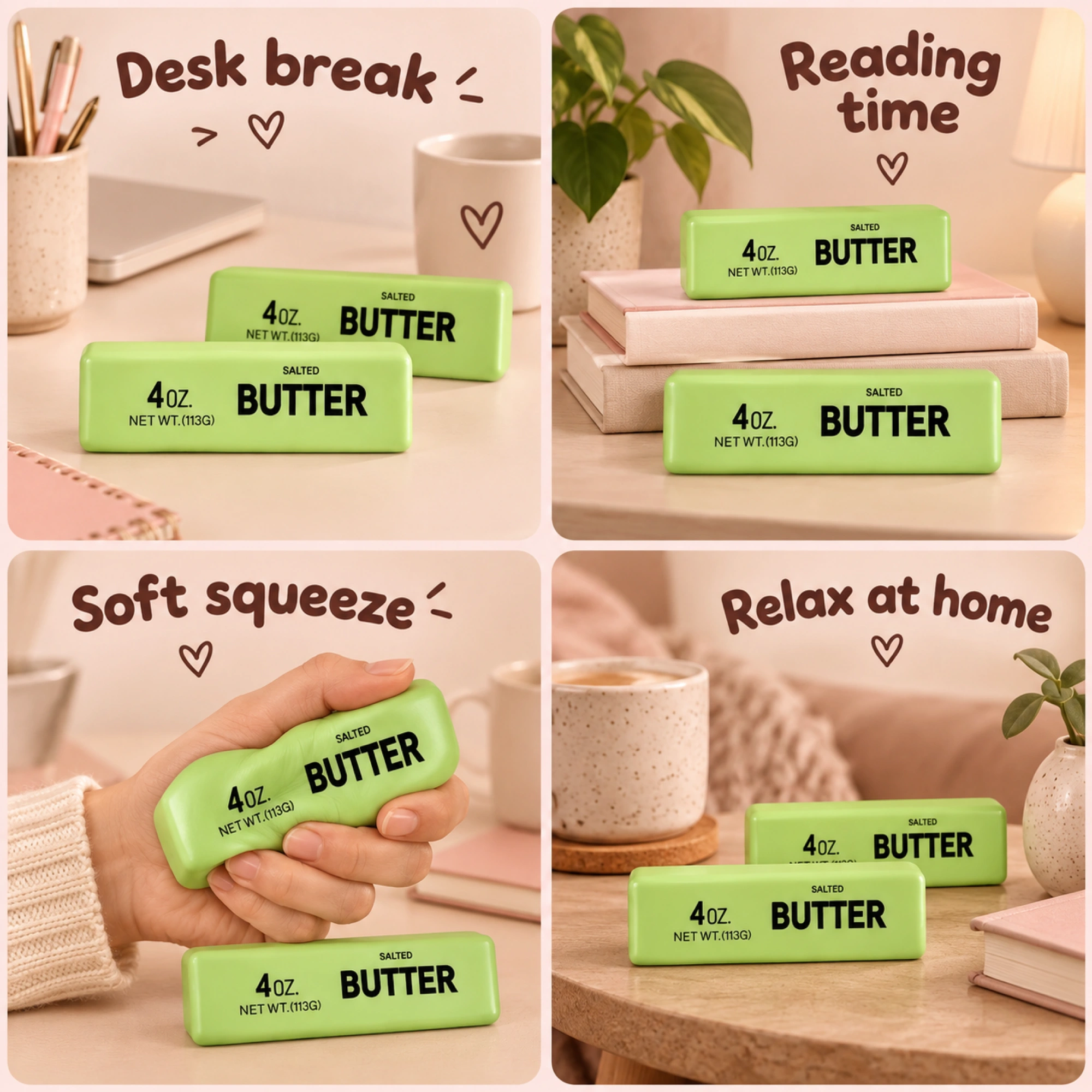 Green Butter Brick Squishy, 2 Pack - Soft Stretchy Fidget Toy — lifestyle