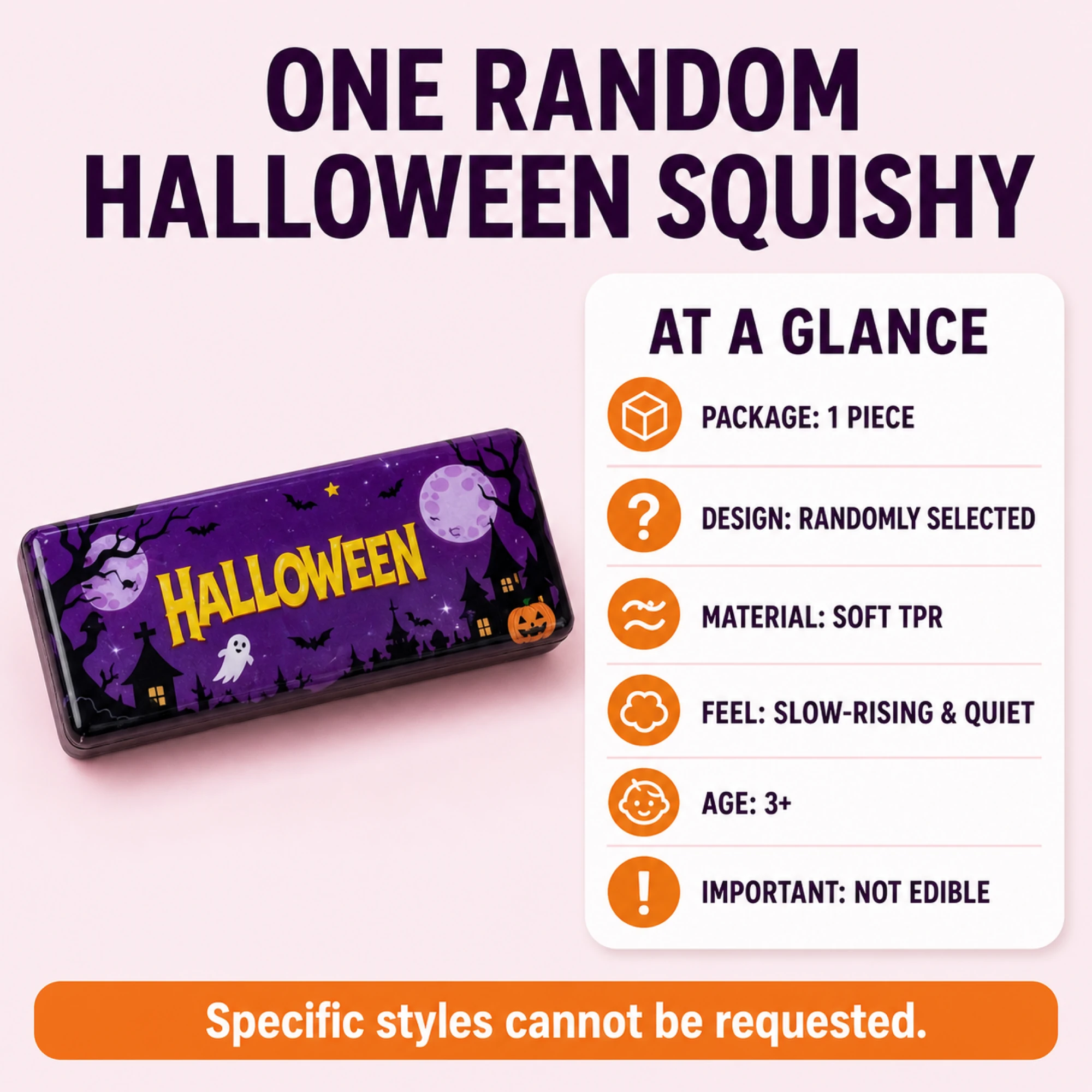 Halloween butter squishy — random design specifications