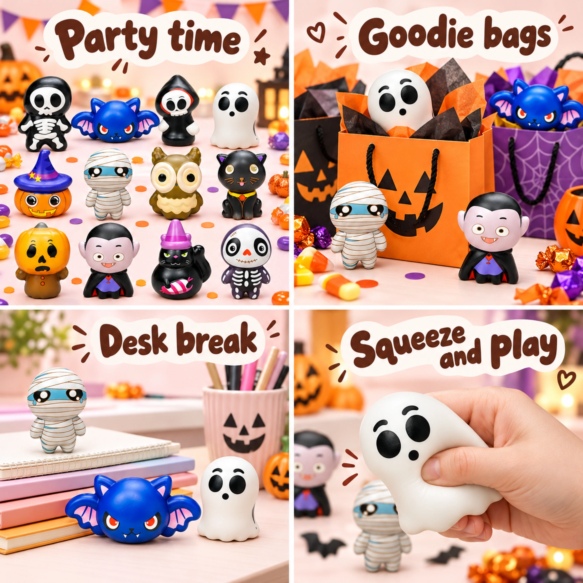12 Pack Ghost Squishy Set Mini Halloween Squeeze Toys — lifestyle