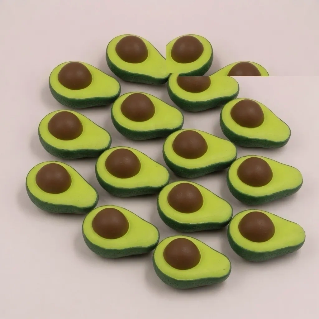 12 Pack Avocado Squishy Mochi Stress Balls Party Favors shown as a current avocado squishy example