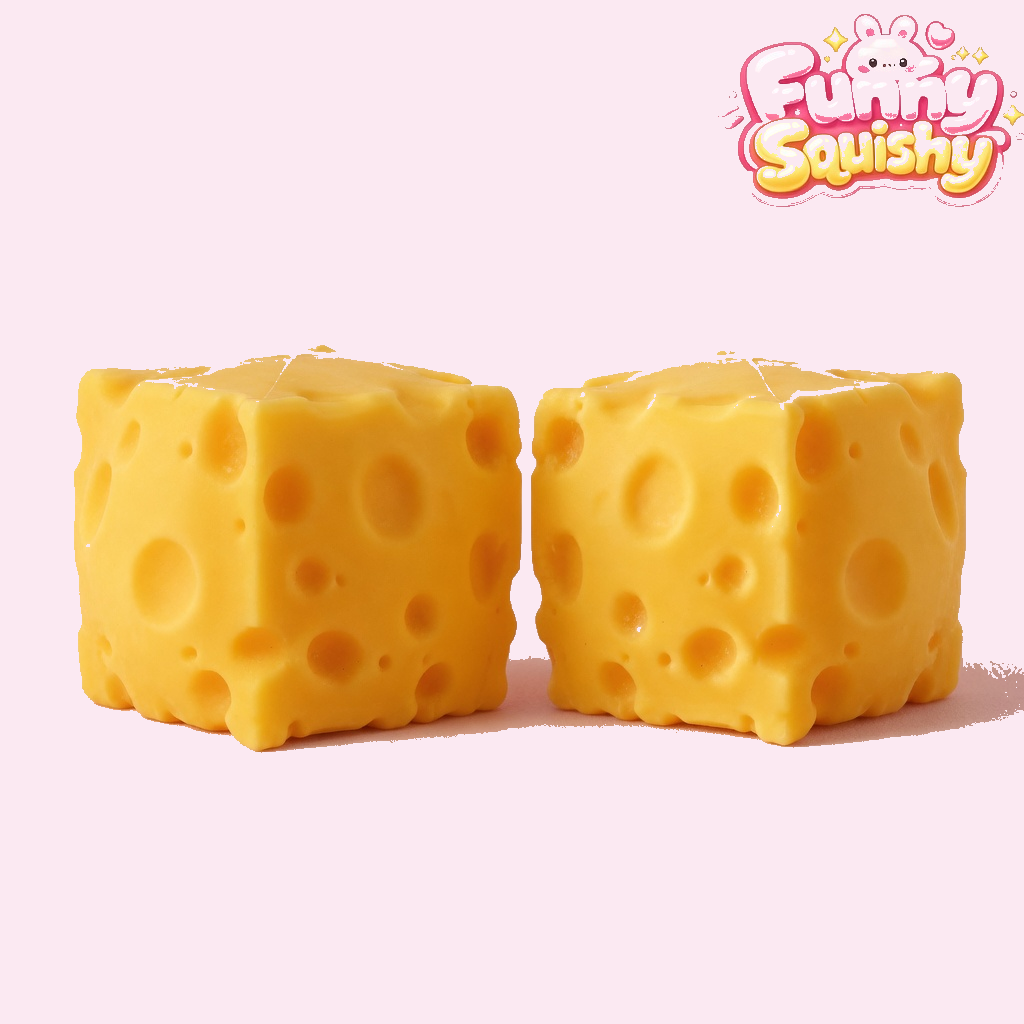 2 Pack Cheese Squishy, One for Home, One for Work