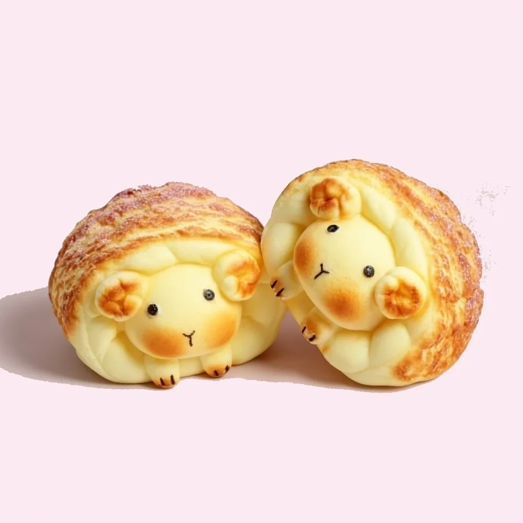 2 Pack Sheep Squishy Soft Slow Rising Bread Squeeze Toys shown as a current sheep squishy example