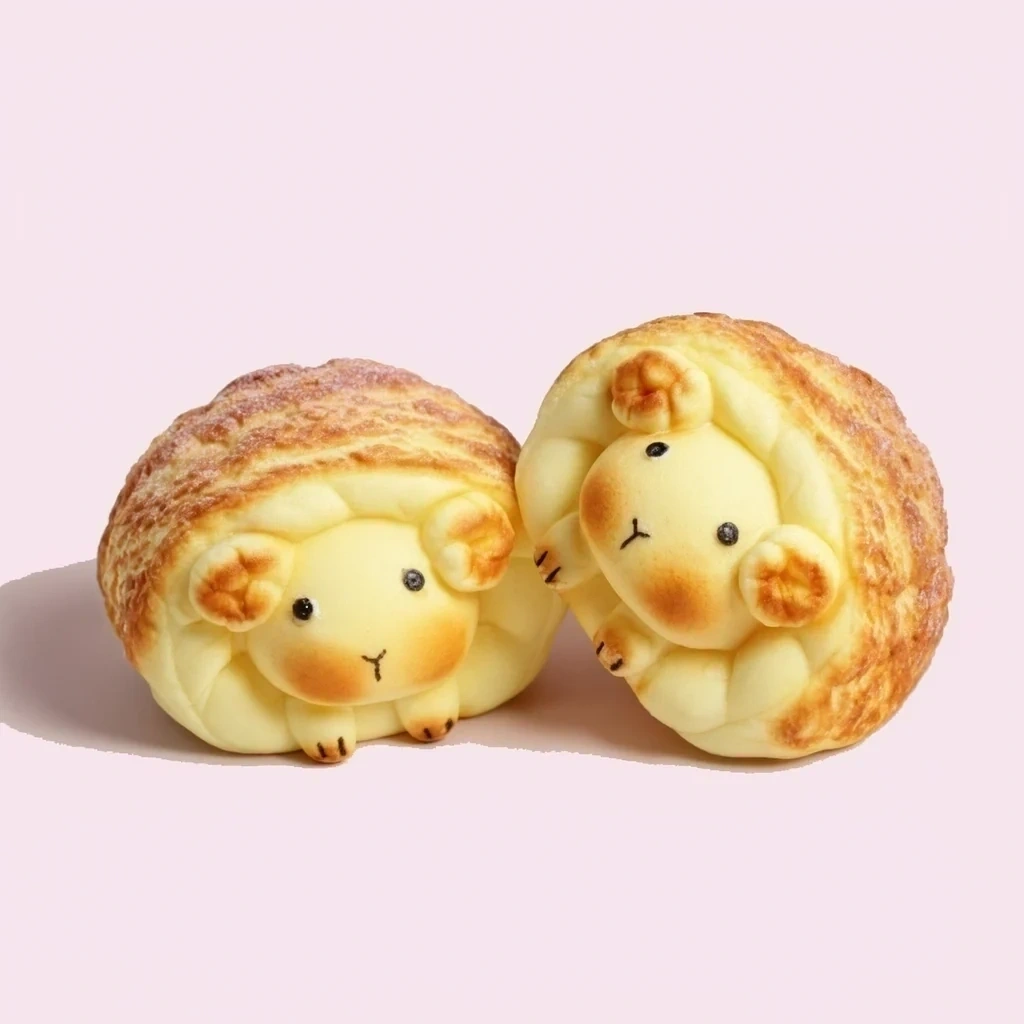 2 Pack Sheep Squishy Soft Slow Rising Bread Squeeze Toys shown as a current sheep squishy example