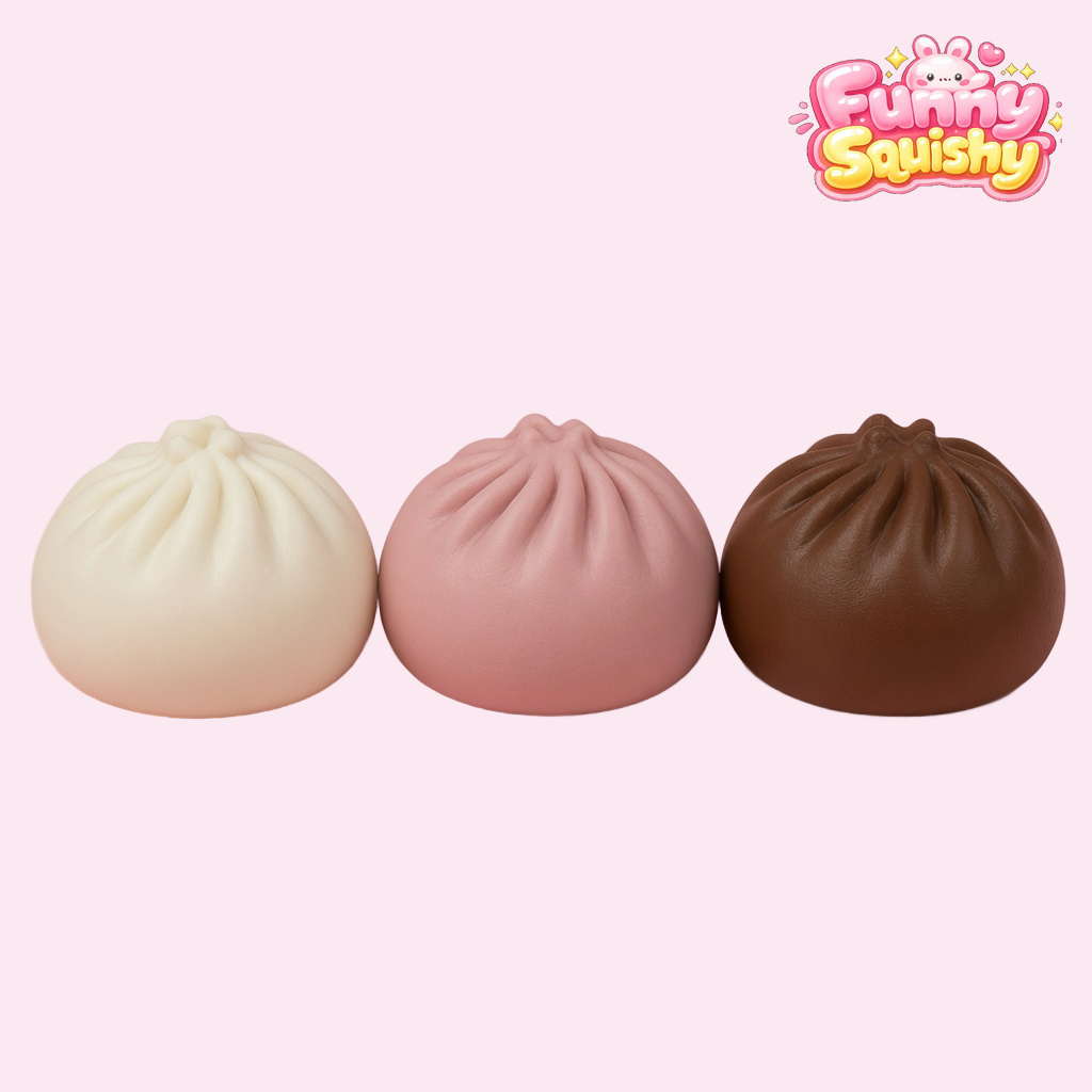 3 Pack Coconut Oil Squishy, Soft Dumpling Trio