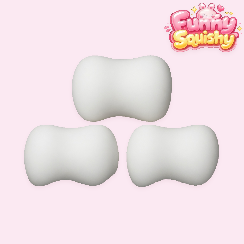 Three pack white soap squishy slow rising fidget toys