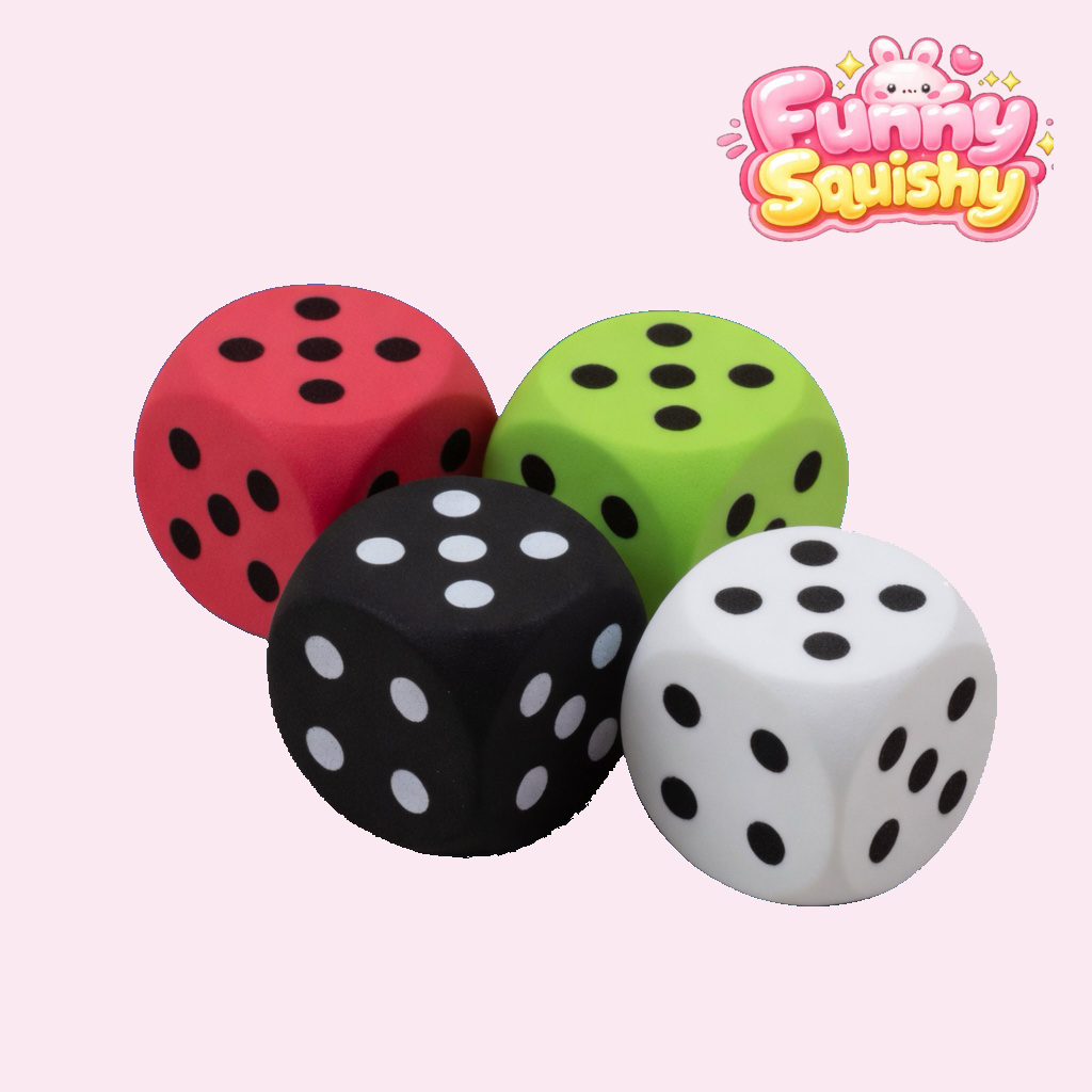 Four color kawaii foam dice squishy pack