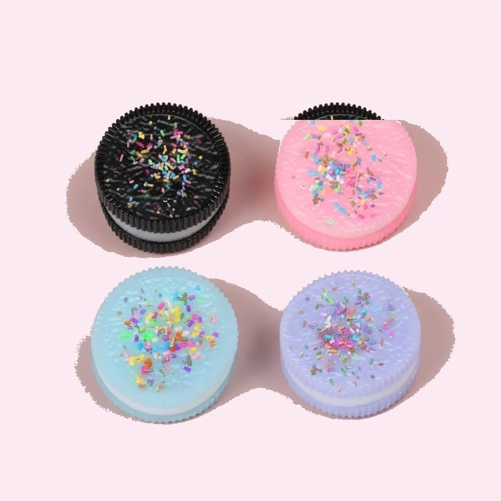 Remote work home office desk with kawaii cookie sandwich stress squishy