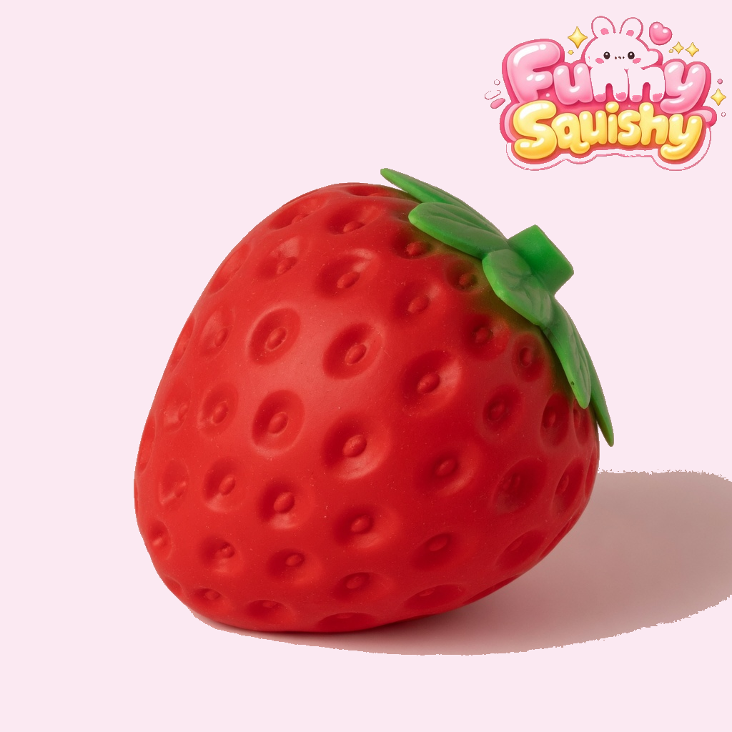 7 Inch Strawberry Squishy, Giant Two-Hand Squeeze Toy