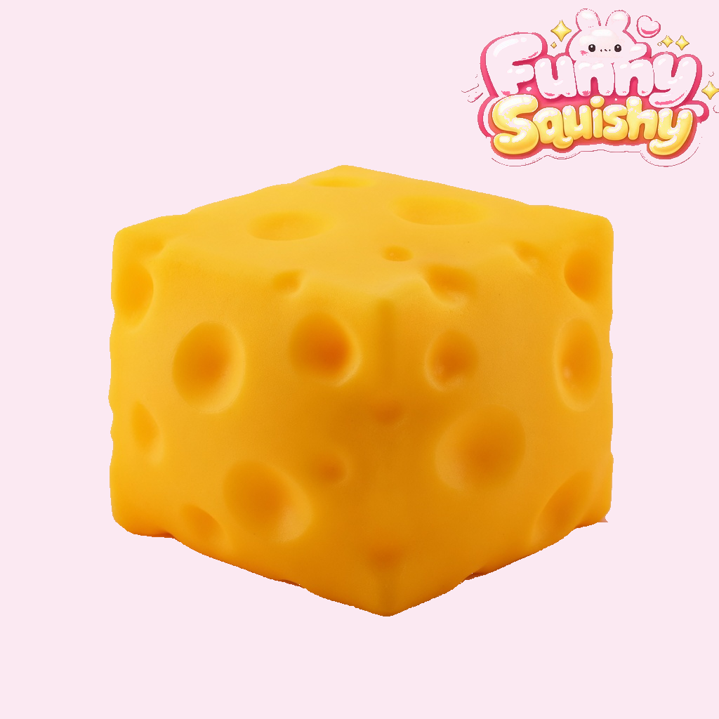 Big Cheese Cube Squishy, Bold Jumbo Block to Squash