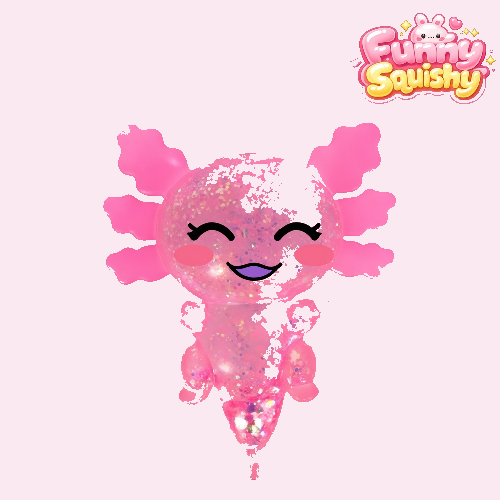 Big Ears Axolotl Squishy, Frilly Squeeze Fidget