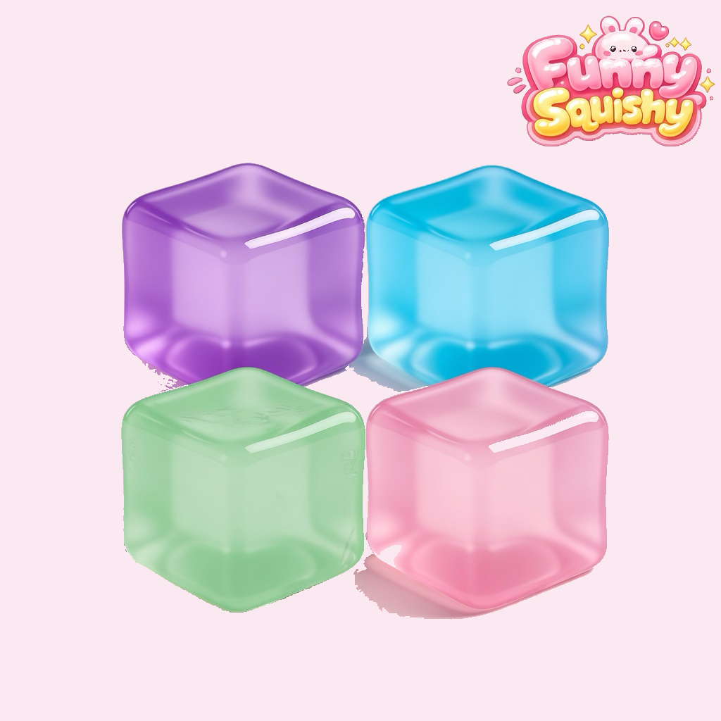 Big ice cube squishy 4 pack jelly slow rising stress toys
