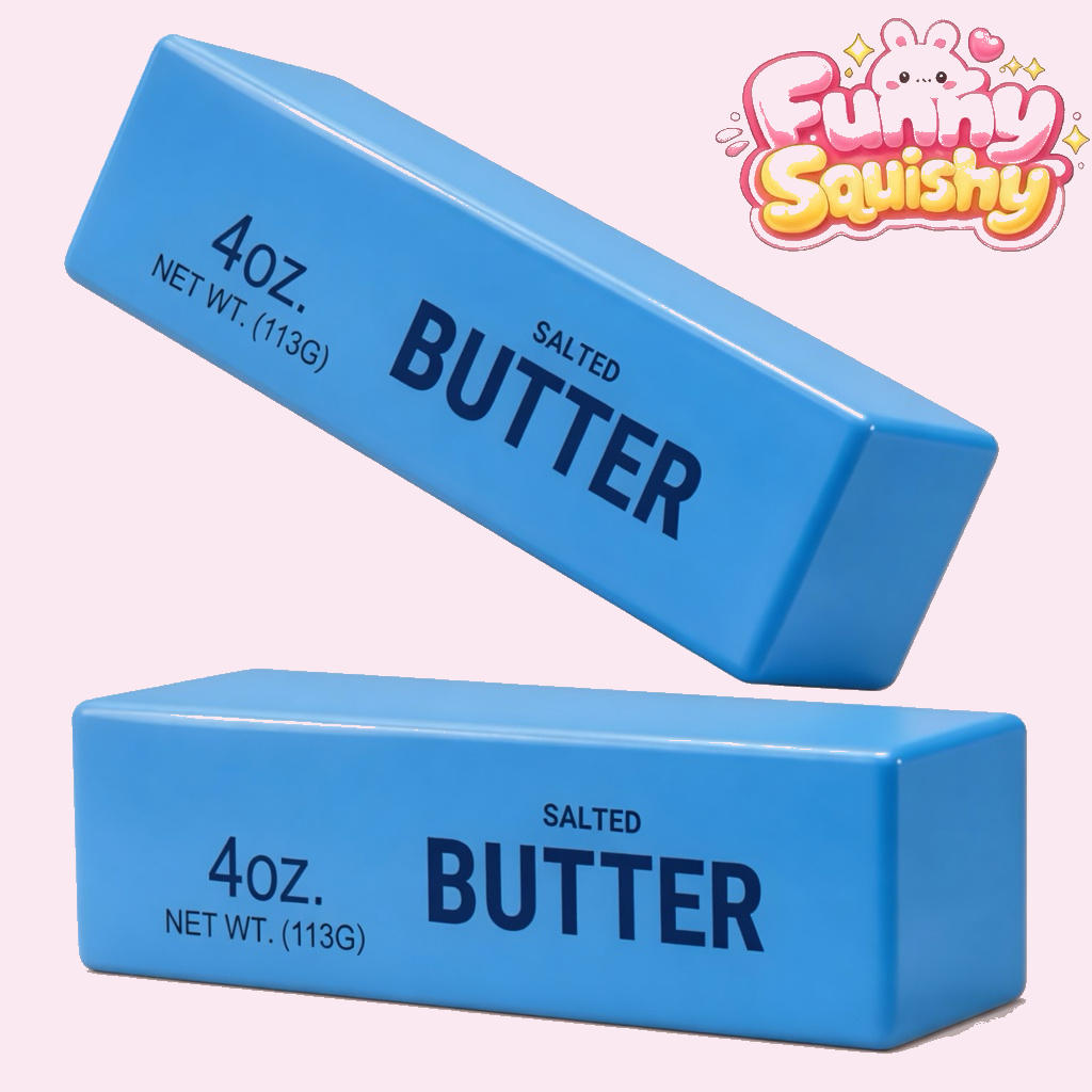 Blue butter brick squishy 2 pack squeezy stress relief block