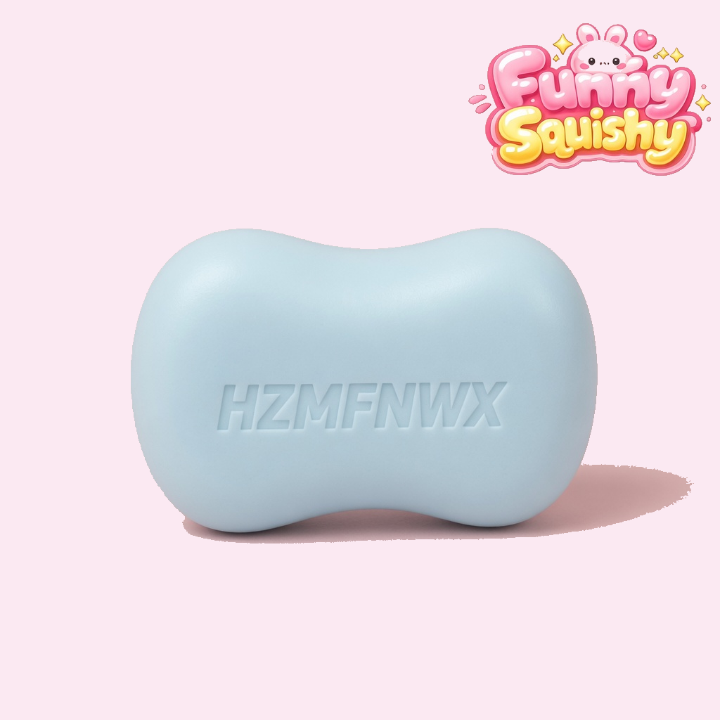 Blue crunchy ASMR bead-filled soap squishy toy