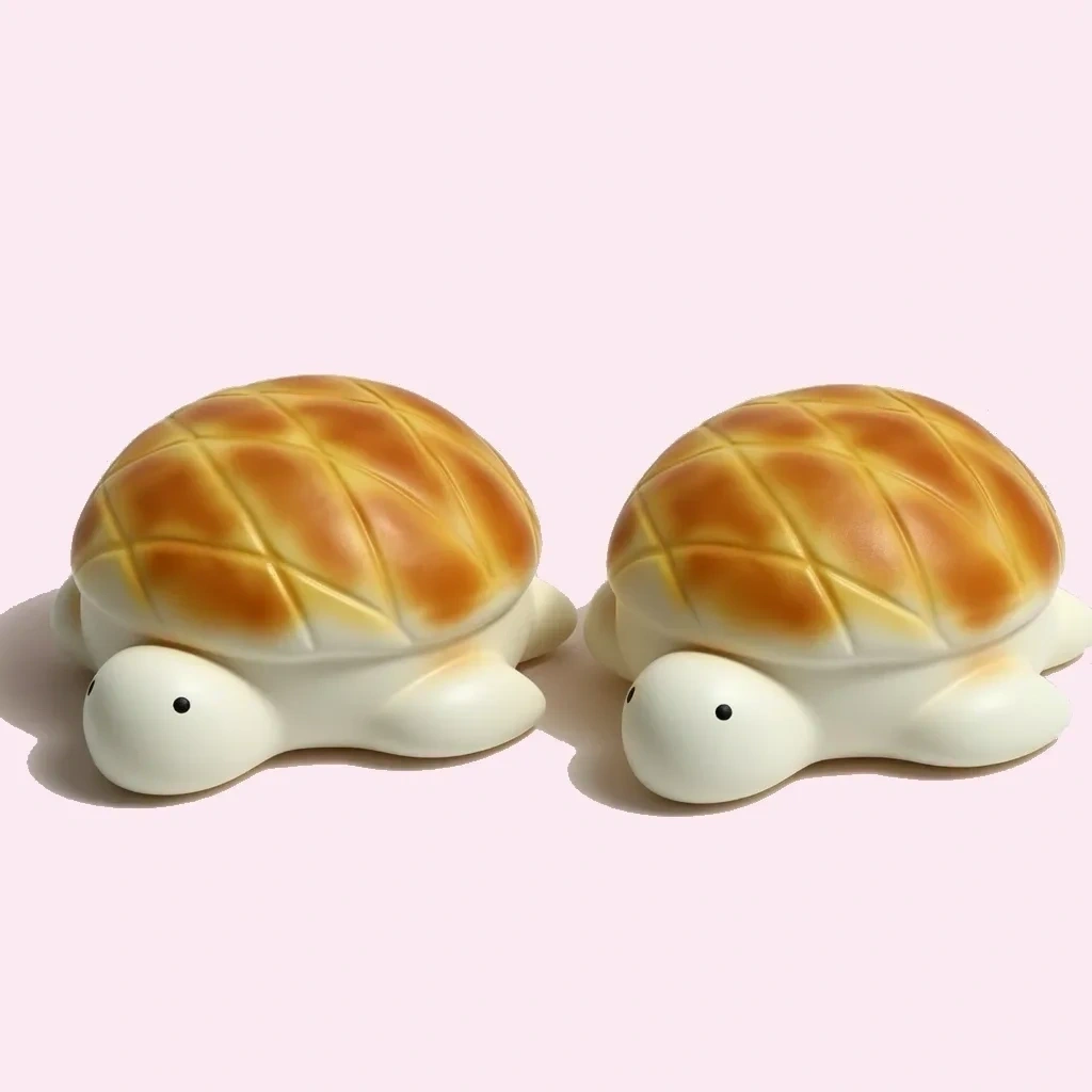 Bread Turtle Squishy, Jumbo Slow Rising Squishy 2 Pack shown as a current turtle squishy example