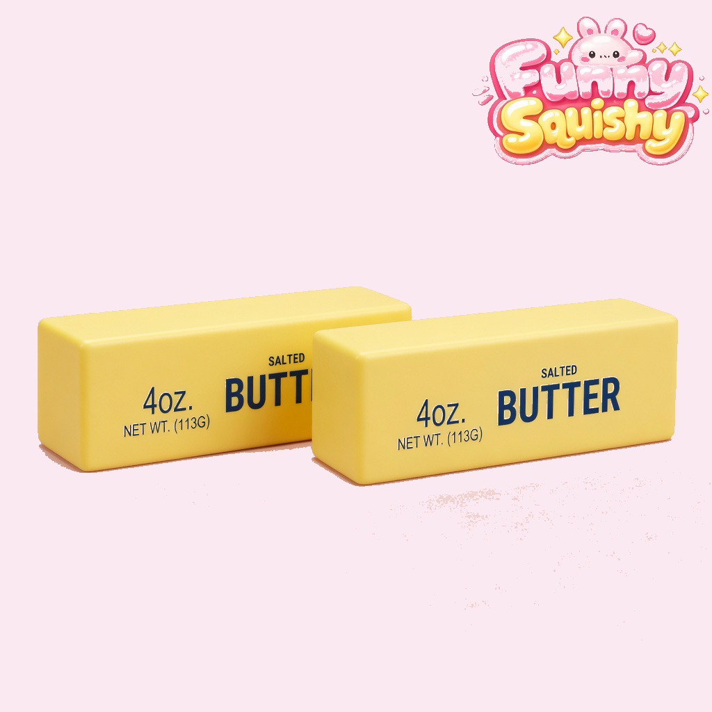 Butter Squishy Slow Rising Stress Toy – Salted Butter Stick (2-Pack)