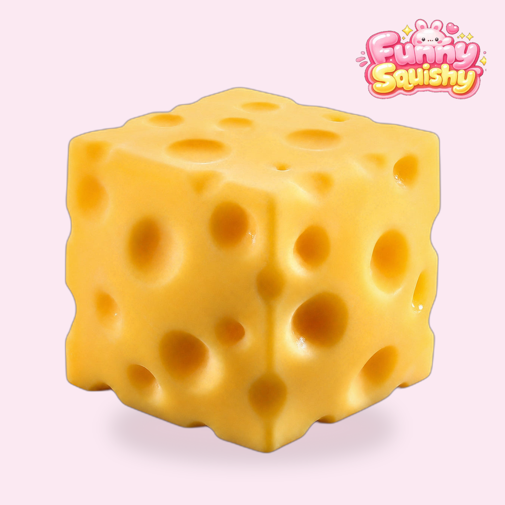 Cheese Block Squishy, Soft Squeezable Calm-Down Toy