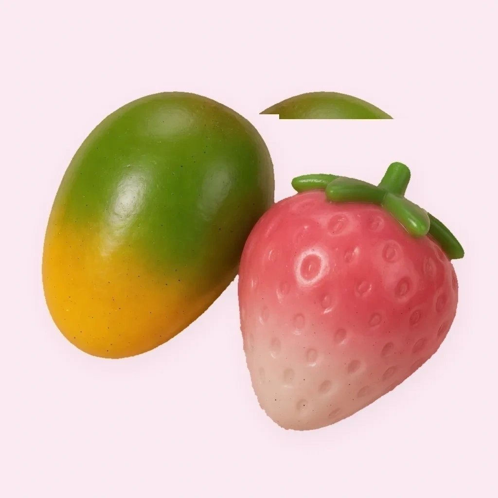 Color changing temperature sensory fruit squishy featured in holiday advent calendar gift sets