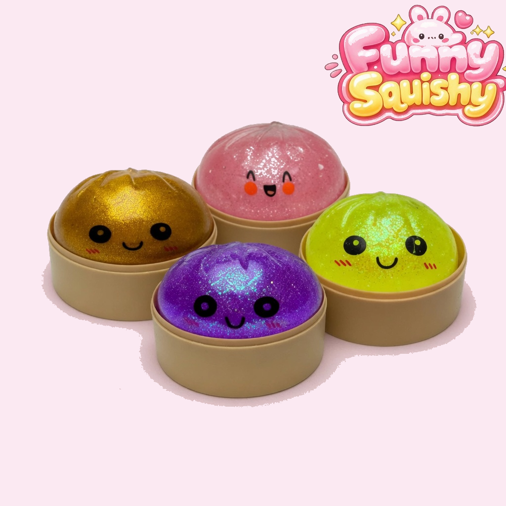 Dumpling Squishy Mystery Box – Glitter Slow-Rising Squeeze Toy