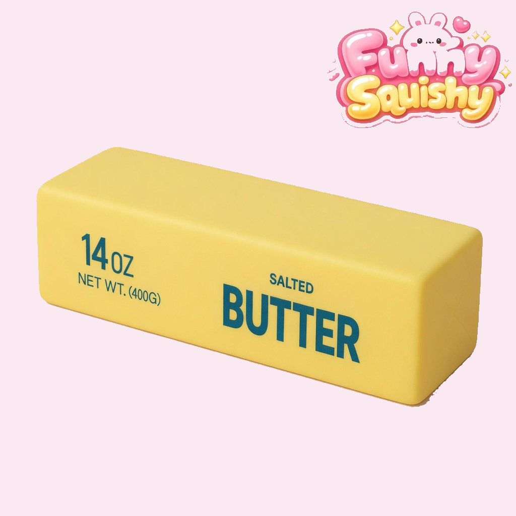 Giant Butter Squishy — Hefty Two-Hand Slab of Foam