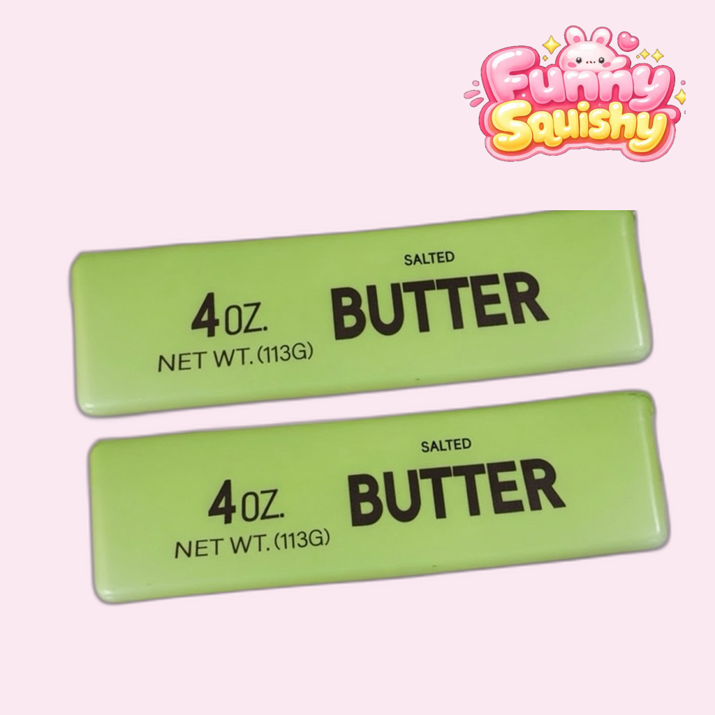 Green butter brick squishy 2 pack soft stretchy fidget toy