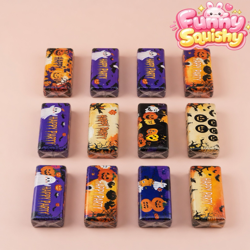 Halloween Butter Squishy 12-Pack Display Box — Assorted Slow-Rising Party Favors