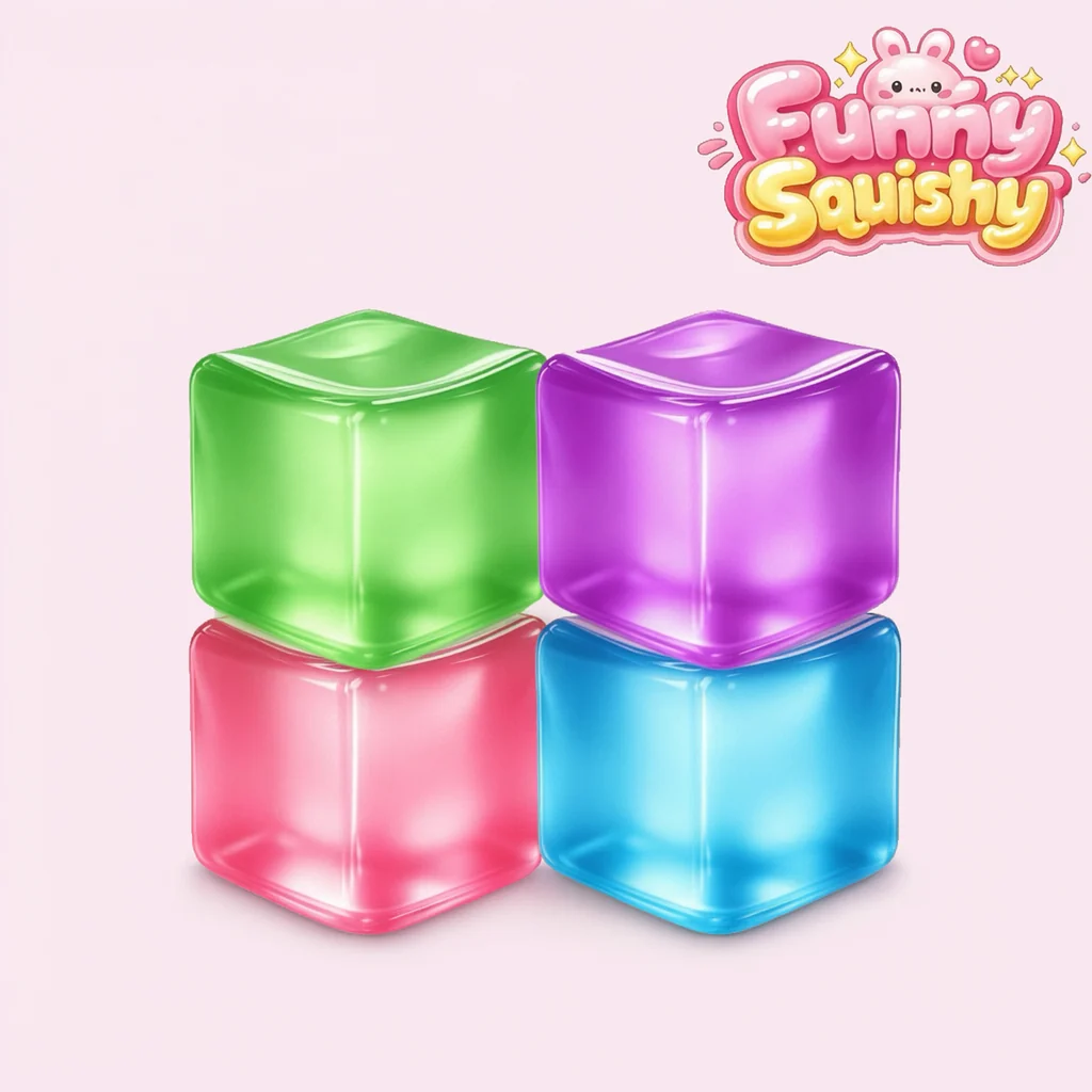Ice Cube 스퀴시 4 Colors - Glossy Squeeze 스트레스 볼 세트