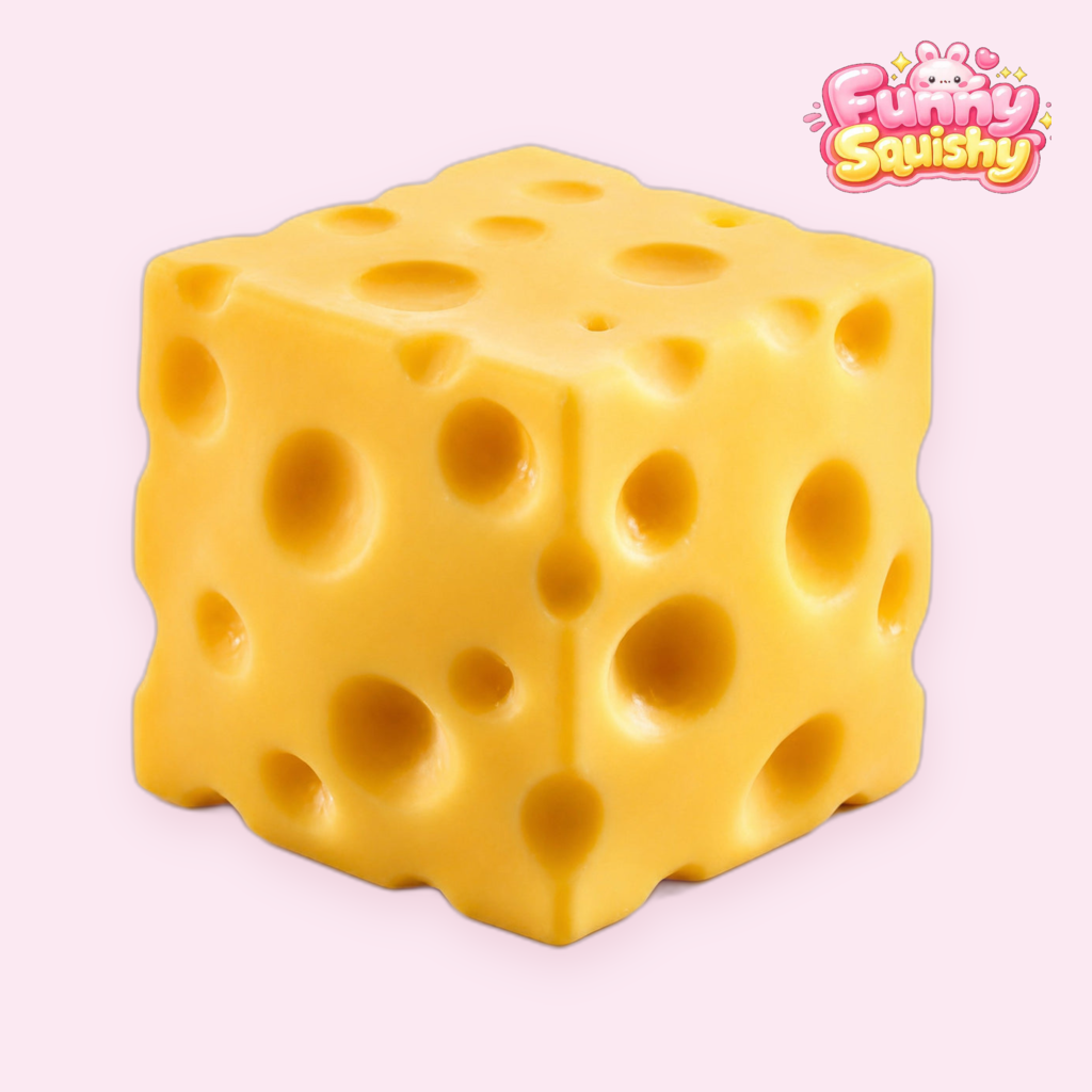 Jumbo Cheese Squishy, Big Two-Hand Squeeze Toy