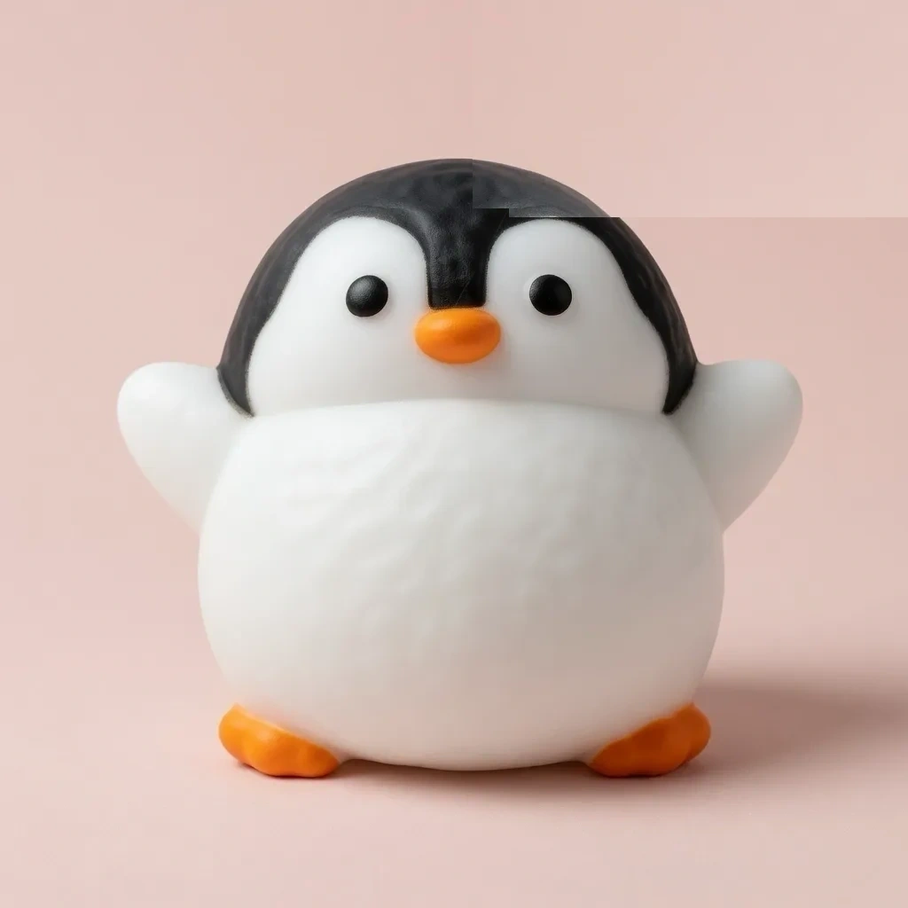 Jumbo Penguin Squishy Soft Stretchy Squeeze Toy shown as a current penguin squishy example