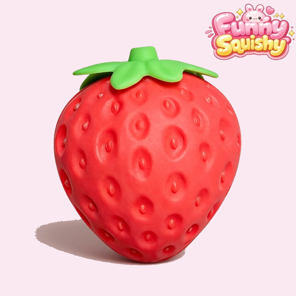 Jumbo Strawberry Squishy, Big Squeeze Toy for Calm Hands