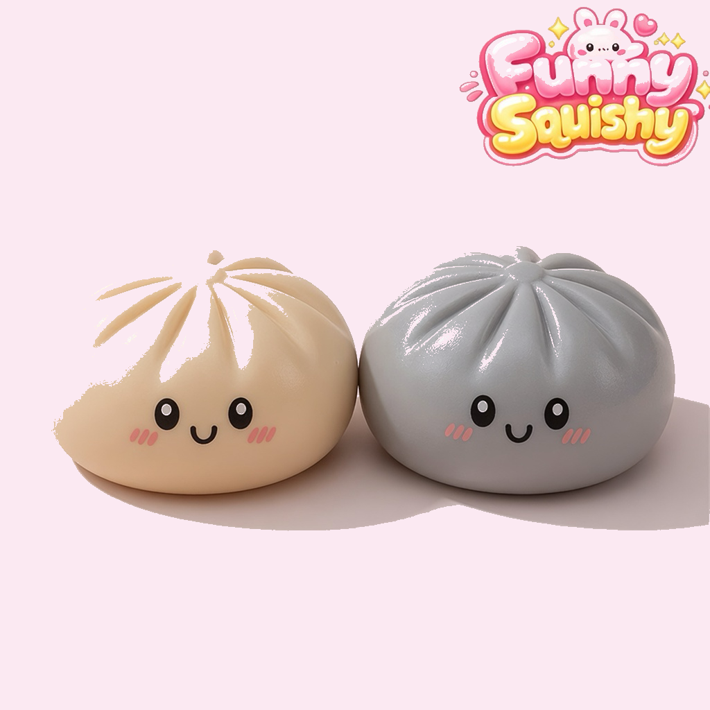 Baozi Squishy Stress Ball – Kawaii Dumpling Mochi Sensory Fidget Toy