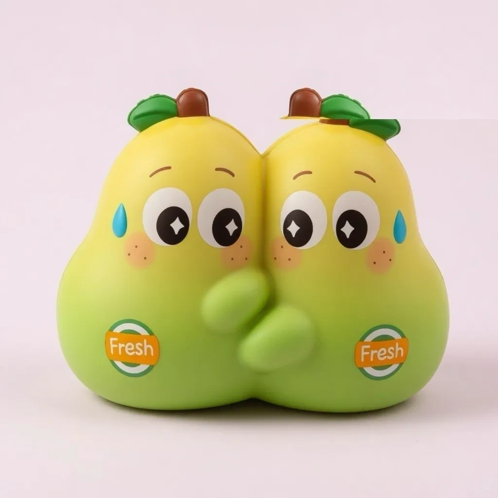 Kawaii Pear Squishy Slow Rising Squeeze Stress Toy shown as a current pear squishy example