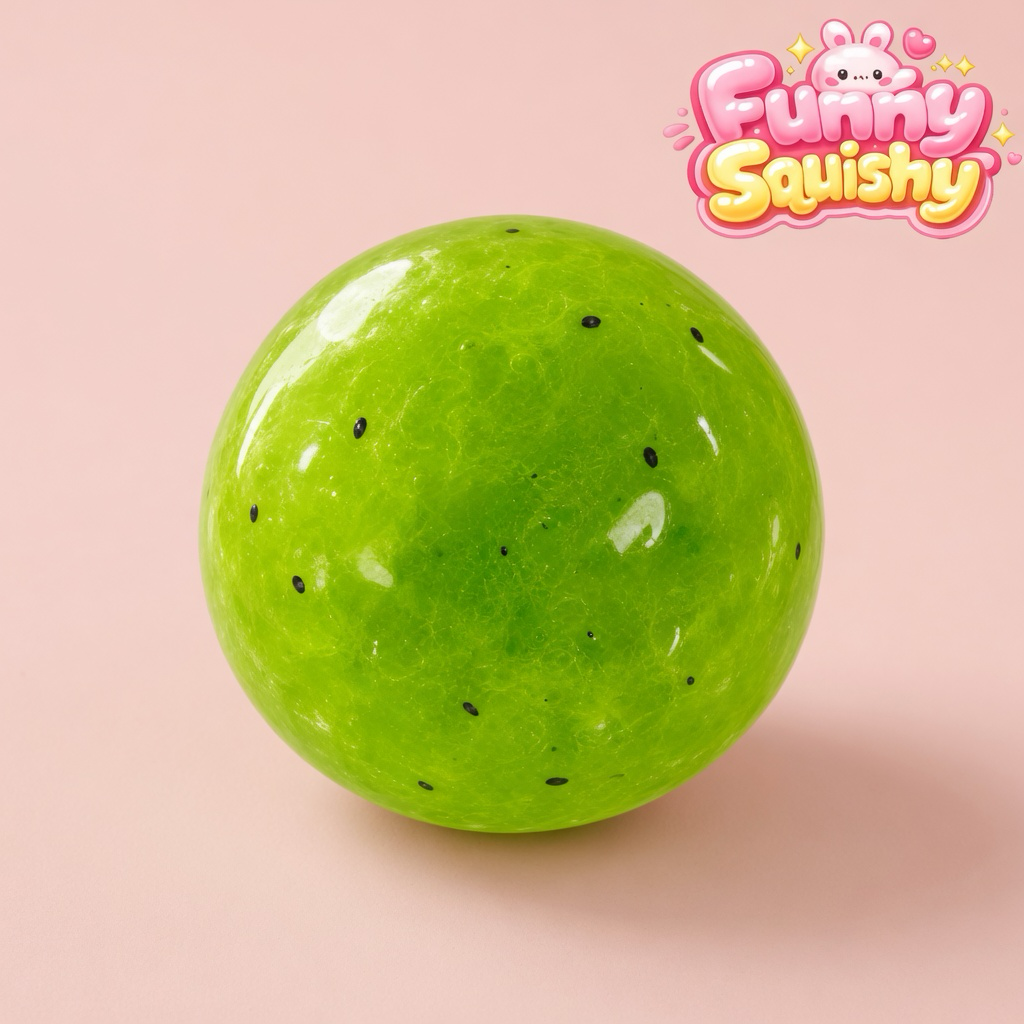 Kiwi Slushie Squishy Ball — Handmade Moldable Fruit Stress Ball