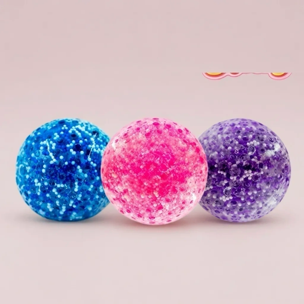 Mini Bead Mesh Squishy Ball 3 Pack Soft Sensory Fidget shown as a current mesh squishy ball example