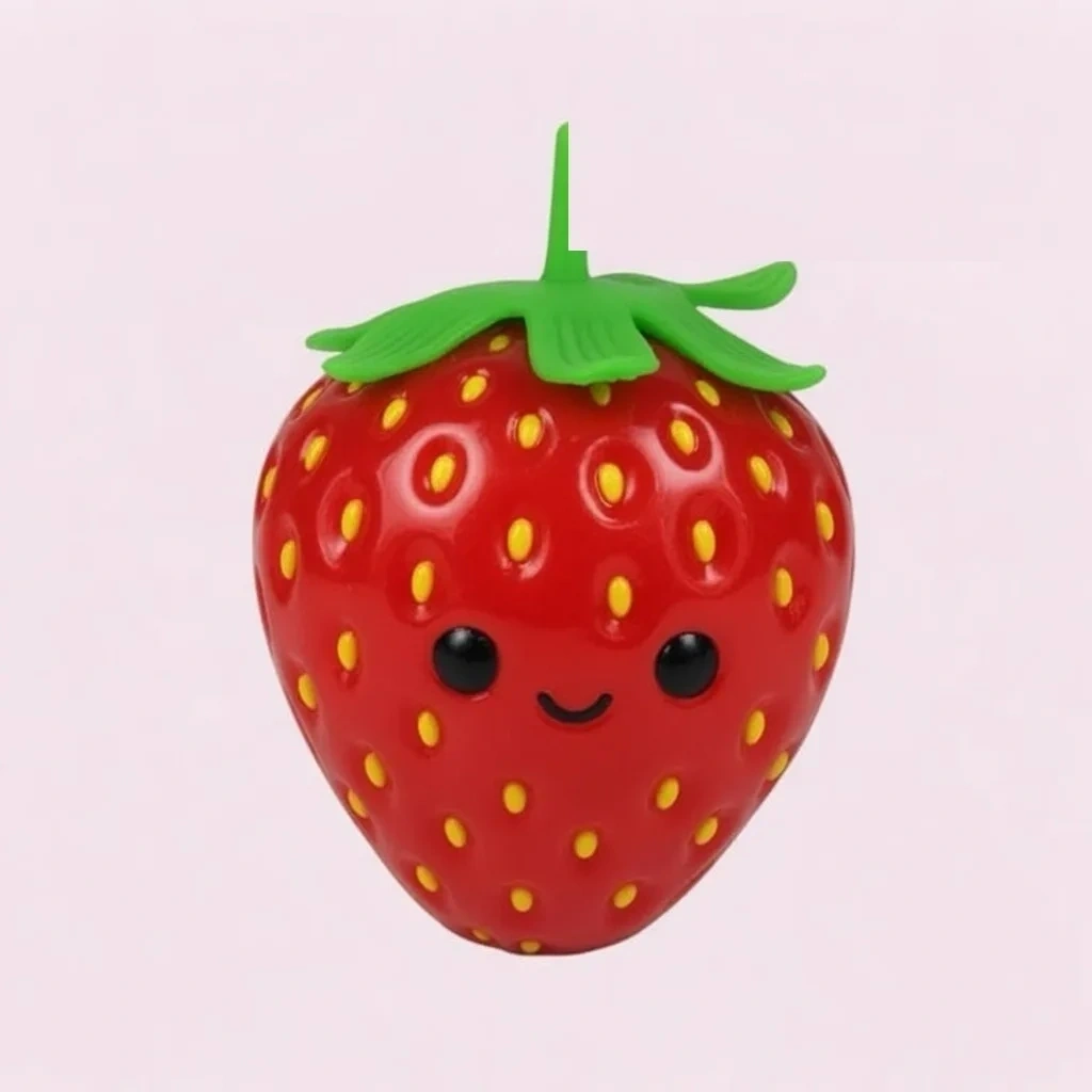Mini Strawberry Squishy, Pocket Berry with a Big Squeeze shown as a current strawberry squishy example