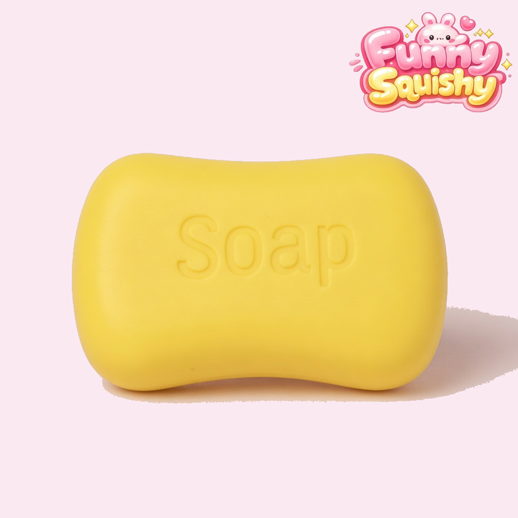 Mini Yellow Soap Squishy Crunchy Bead-Filled Stress Toy