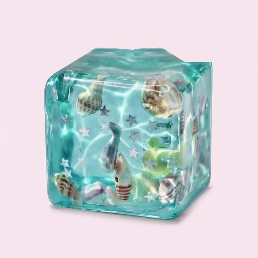Ocean Squeeze Cube Squishy product image — A Tiny Ocean