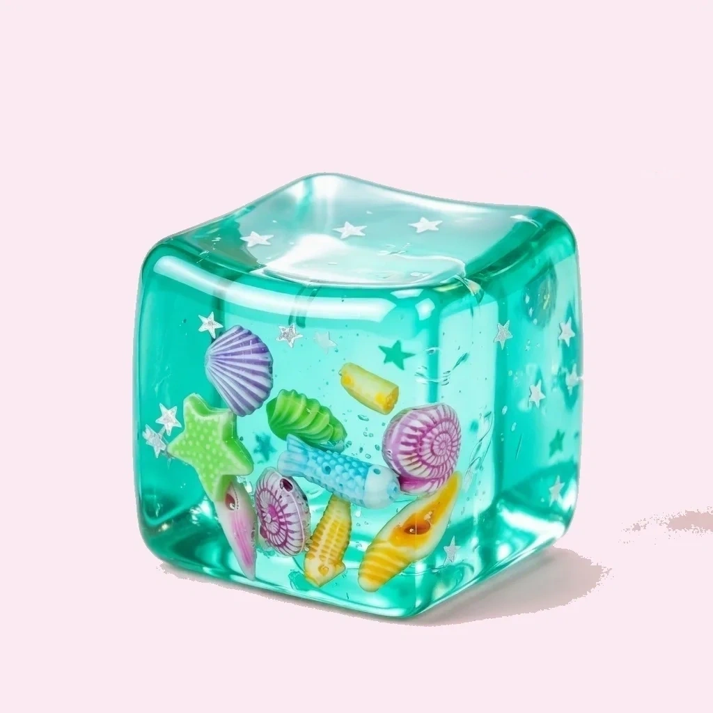 Jelly Cube Squishies: Ocean & Snowflake Sensory Fidgets